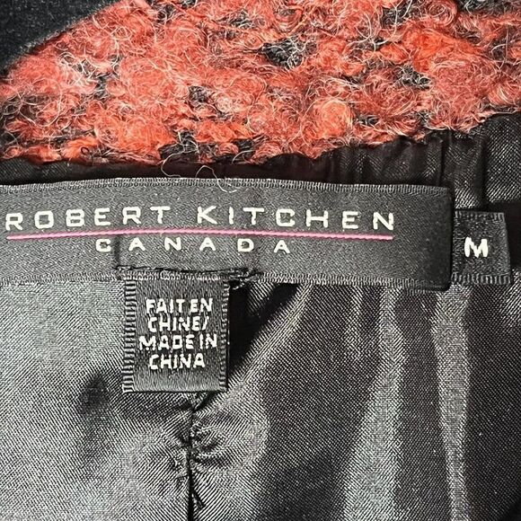 Robert Kitchen Canada Wool Blend Boucle Blazer M Double Breasted Coat Peony Blac - Picture 6 of 9